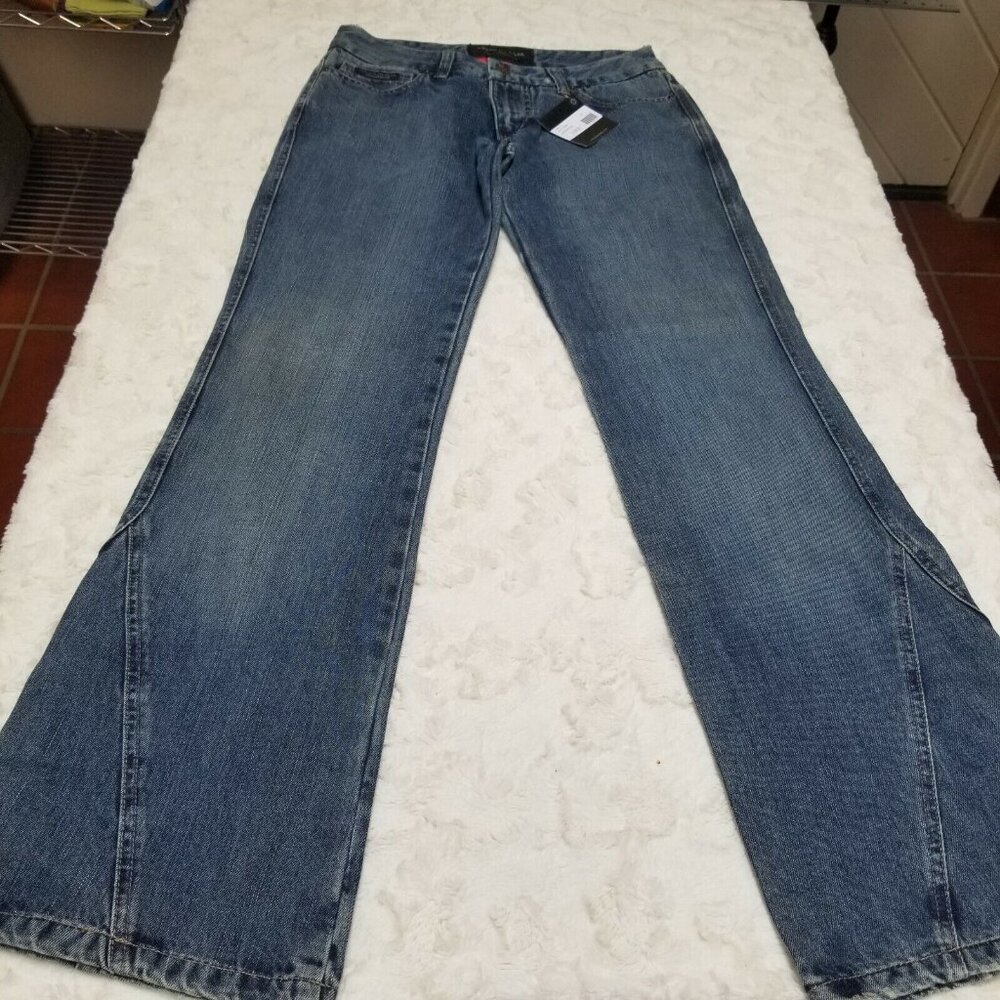 New Bacca Da Silva Womens Size 28 Low Rise Flared Leg Blue Denim Jeans SRP $159